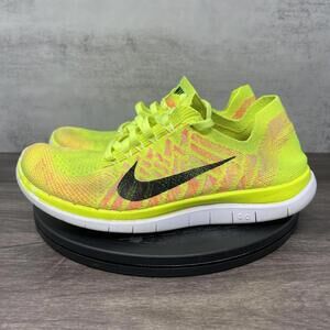 Nike Free Run 4.0 Womens 6 717076-700 Green White Low Top Trainer Athletic
